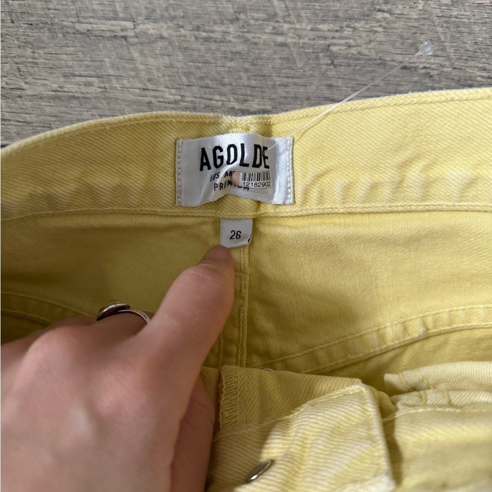 NWOT Agolde Yellow Riley Jeans - Picture 2 of 4